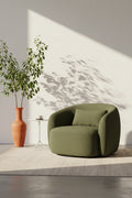 Acekool 360 Swivel Barrel Chair - Plush Teddy Velvet Lounge Chair