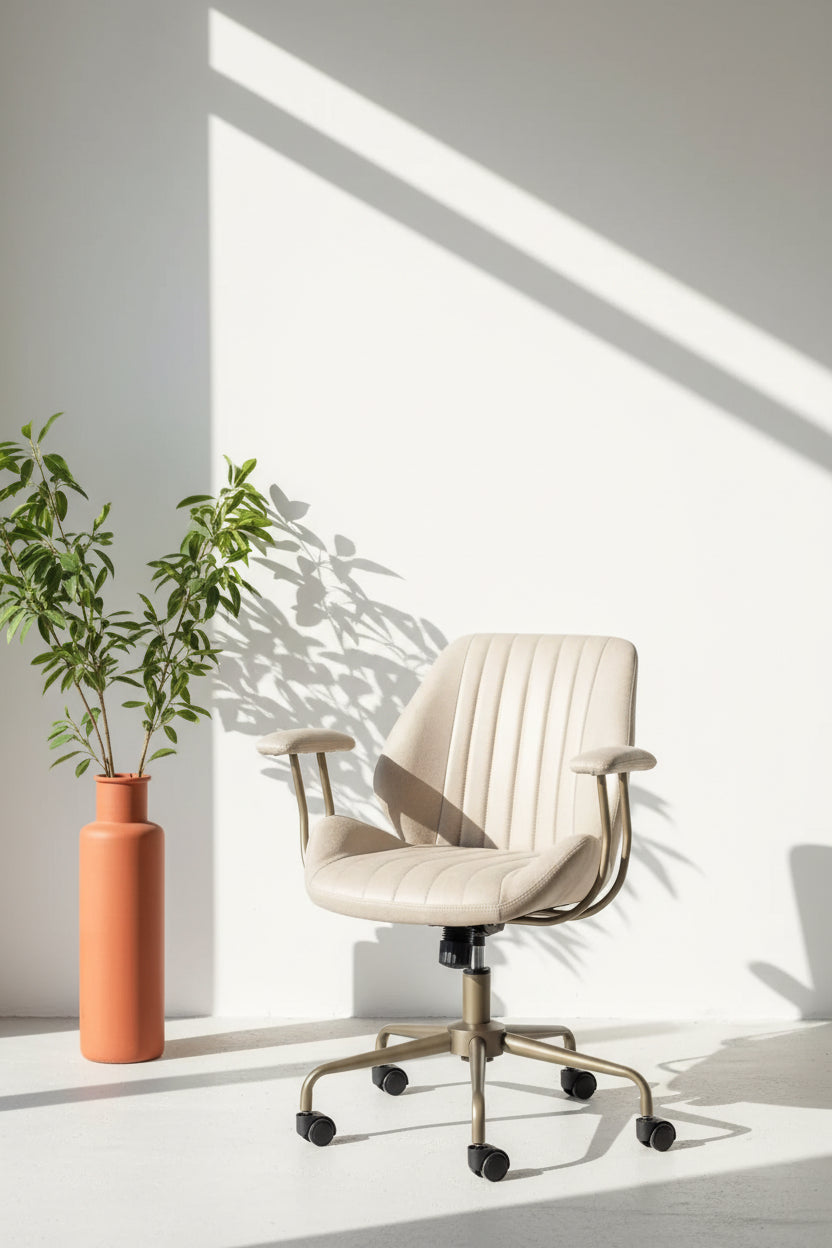 HOMLUX Modern Ergonomic Computer Office Chair Suede Fabric Desk Chairs for Executive or Home Office